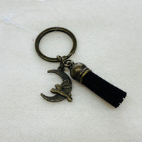 Gold Moon + Rabbit Charm Diffuser Keychain