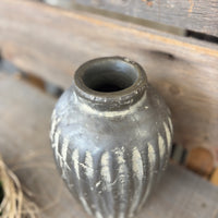 Gray Ridged Vase