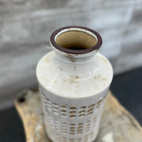 White + Tan Ceramic Pot