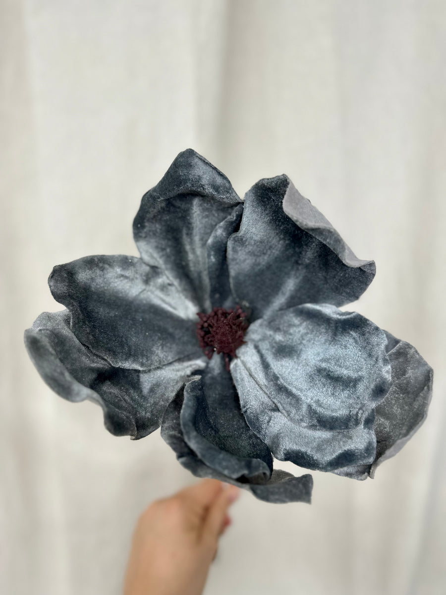 Rounded Blue Velvet Poinsettia