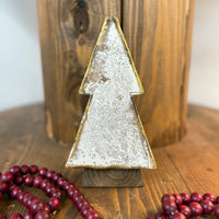 White Wooden Tree with Gold Edging