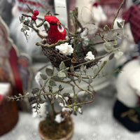 Bird Nest Winter Floral Topiary