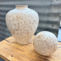 Beige Heirloom Deco Ball + Vase