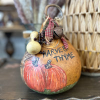 Harvest Thyme Hand Painted Gourd