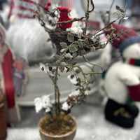 Bird Nest Winter Floral Topiary