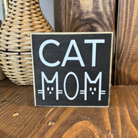 Cat Mom Block Sign