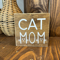 Cat Mom Block Sign