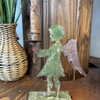 Angel Candle Holder - Green + Copper