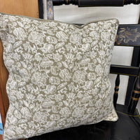 Reversible Green Floral Pillow - 16"