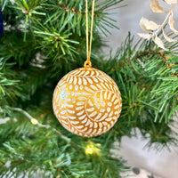 Swirls of Gold Christmas Ornament