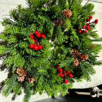 Pinecones & Berries Mini Wreath/Candle Ring