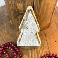 White Wooden Tree with Gold Edging