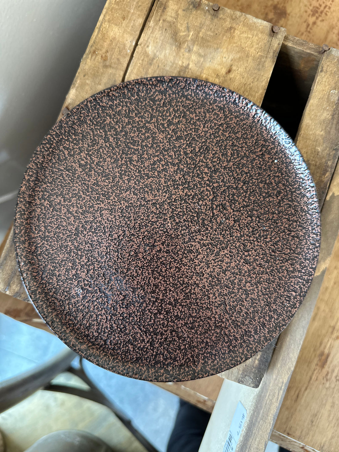 Speckled Bronze Plant Stand/Jewelry Dish