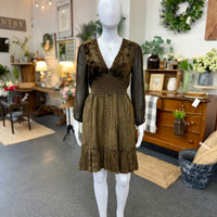 Amber Smocked Patchwork Dress with Artisan Embroidery