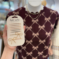 Bow Side Tie Knit Top - Burgundy