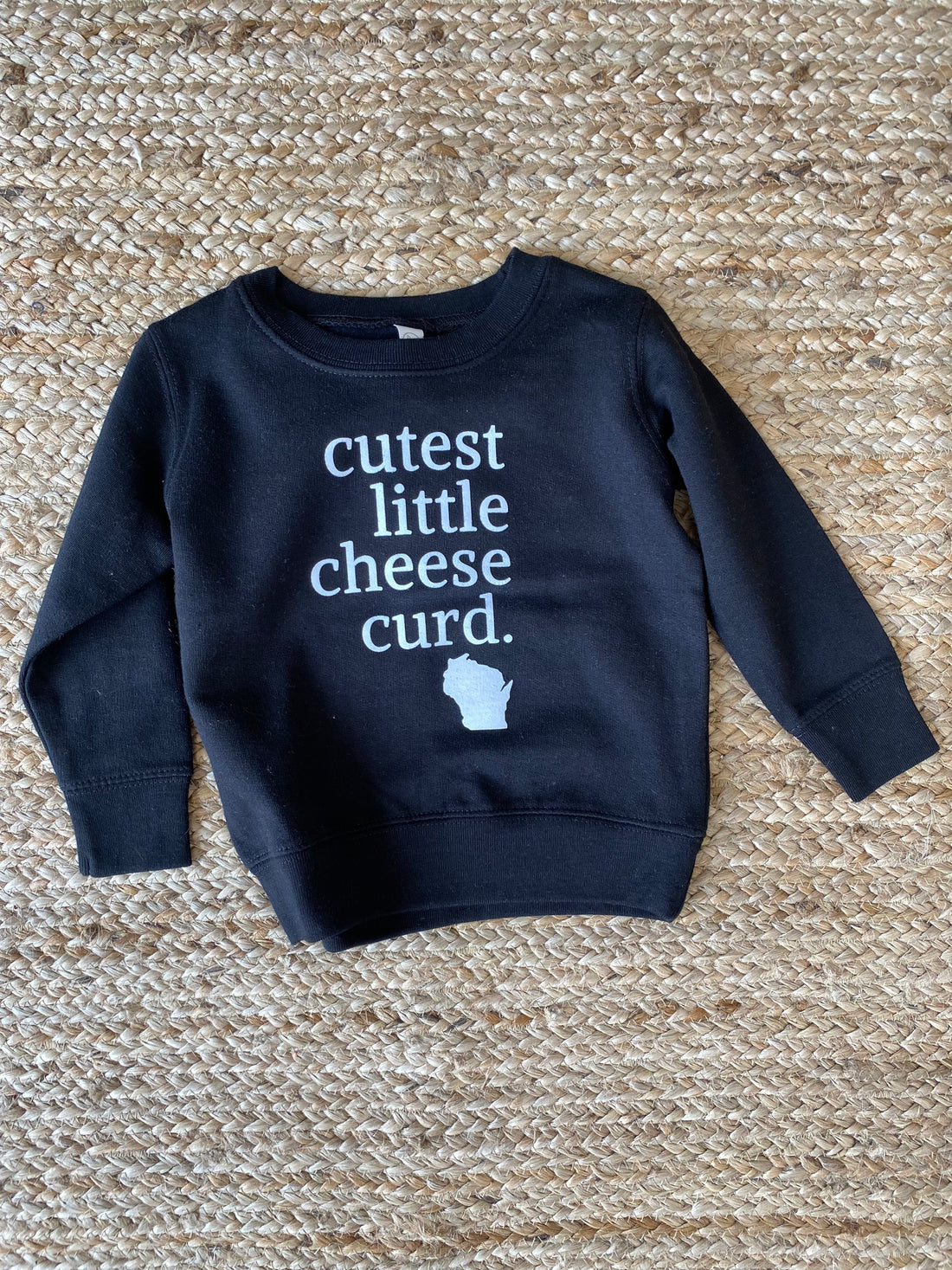 Cutest Little Cheese Curd Sweatshirt Crewneck - Black