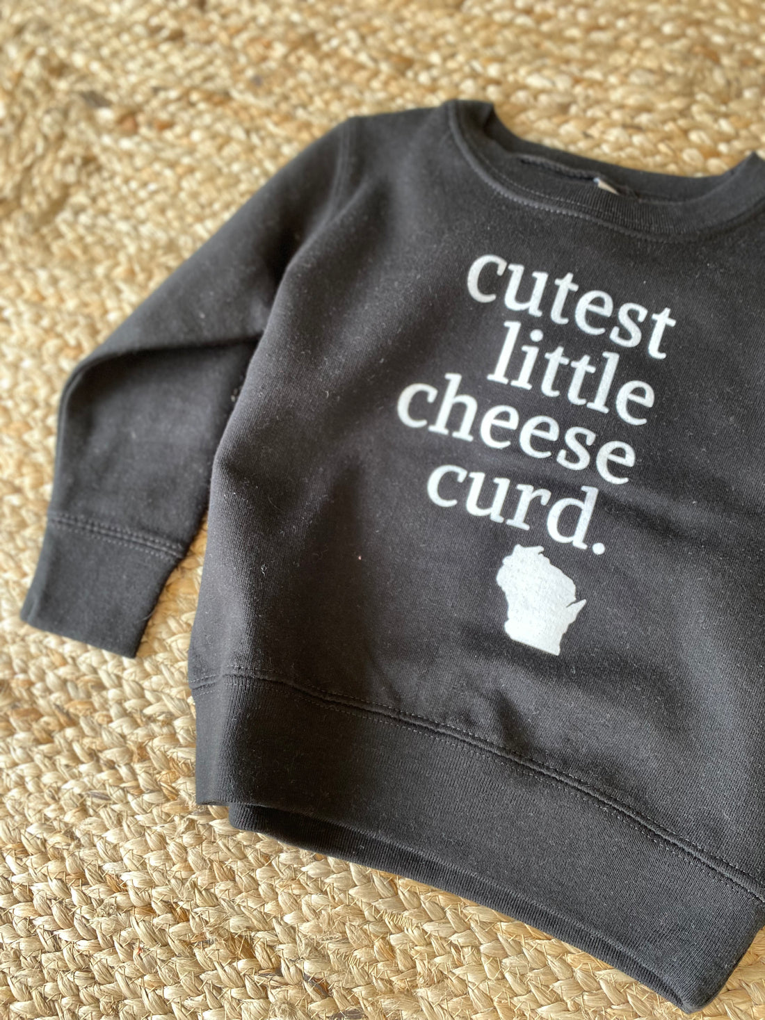Cutest Little Cheese Curd Sweatshirt Crewneck - Black