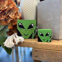 Handcrafted Wooden Alien Block