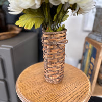 Wicker Vase + Faux Mums