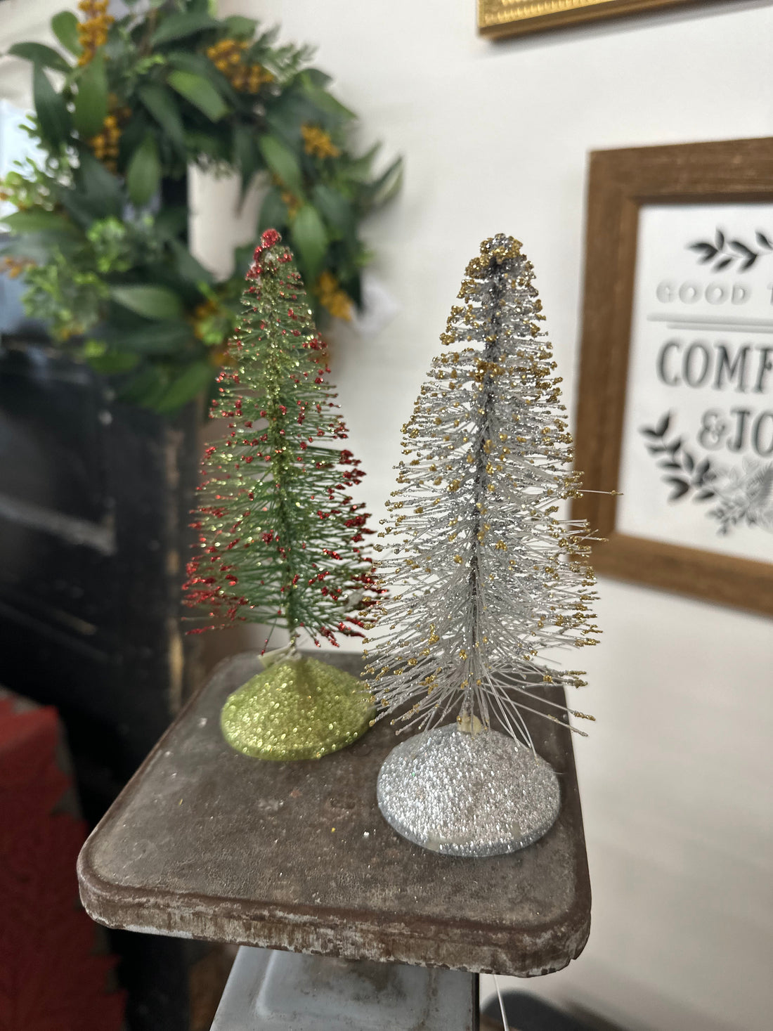 Glitter Bottle Brush Trees
