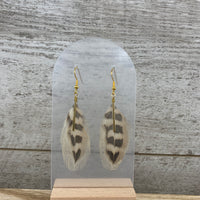 Pheasant Feather Drop Earrings