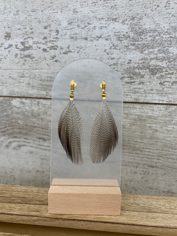 Goose Feather Post Earrings