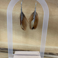 Pheasant Feather Drop Earrings