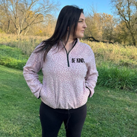 Be Kind Pink Leopard Pullover