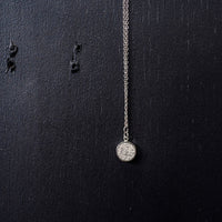 Silver Dainty Round Druzy Necklace