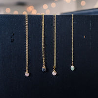 Gold Dainty Stone Necklace