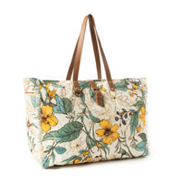 Myra Bags "Lovely Florals Weekender Bag In Light Green"