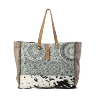 Myra Bags "Green Floral Print Weekender Bag"