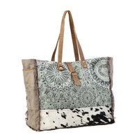 Myra Bags "Green Floral Print Weekender Bag"