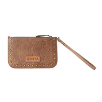 Myra Bags "Petalwild Western Wallet for Women in Tan with Embossed Detail"