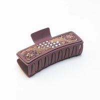 Myra "Cindertrail Handtooled Hair Clip in Ebony Cream"
