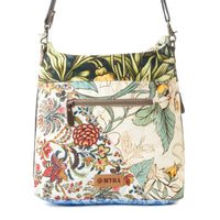 Myra Bags "Le Fleur Bel Cowgirl" Shoulder Bag For Women in Yellow Floral with Leather and Concho Details