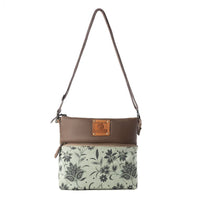 Myra Bags "Wildprint Trail Upcycled Crossbody Bag" - Sage + Floral