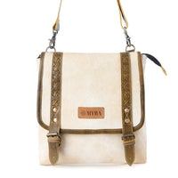 Myra Bags " Boss Hide Western Concealed Carry Bag" - Cream + Leather