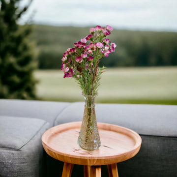 Small Glass Vase with Waxflower