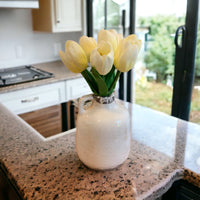 Tulips in White Jug Vase Arrangement