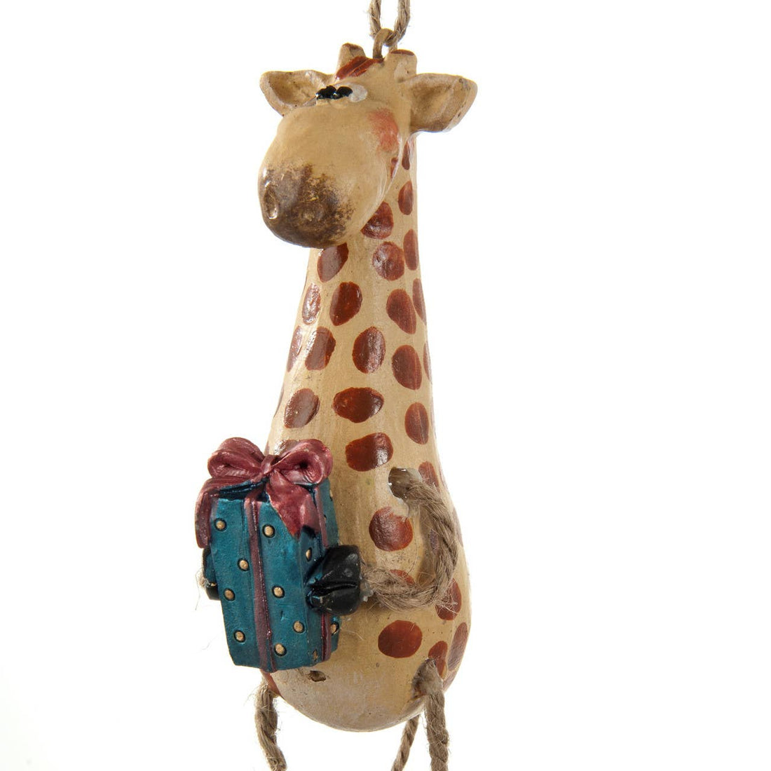 Giraffe With Christmas Gift Ornament
