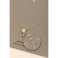 Rhinestone And Opal Heart Pendant Necklace