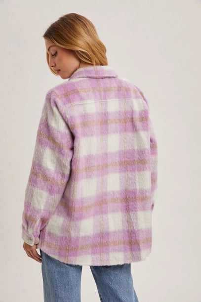 Brushed Flannel Jacket - Pink
