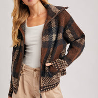 Plaid Knit Jacket
