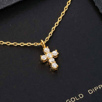 Secret Box Cubic Zirconia Mini Cross Charm Necklace