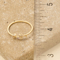 Gold Dipped Flower Leaf Open Ring