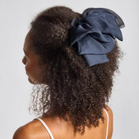 Chiffon Bow Hair Clip - Blue Orchid