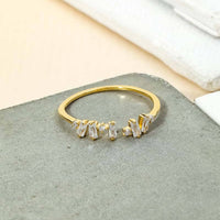 Gold Dipped Delicate Baguette Fashion Ring