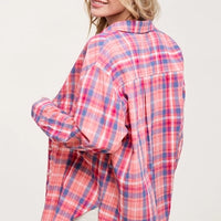 Button Down Spring + Summer Flannel - Pink Multi