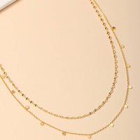 Dainty Layered Coin Choker Necklace - Gold